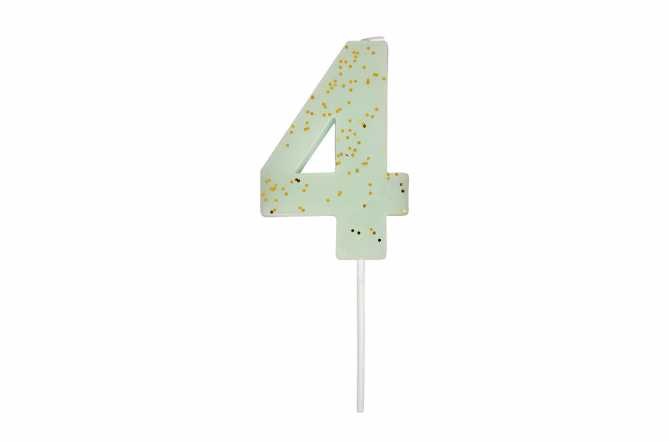 Vente bougie : Bougie anniversaire chiffre 4 Rouge Patisdecor