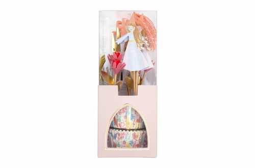 Kit de 24 cupcakes et toppers - Princesse magique