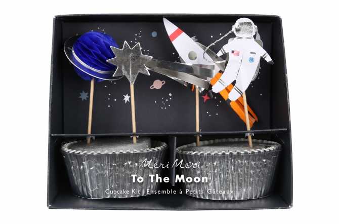 Cupcake et toppers astronaute et espace