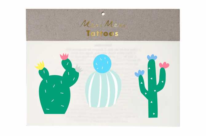 6 Tatouages temporaires - Cactus
