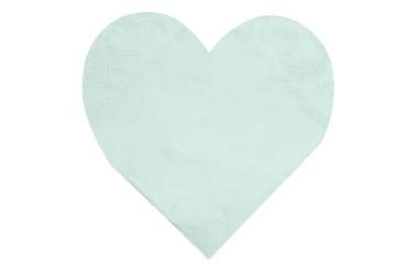 Serviettes coeur turquoise pastels