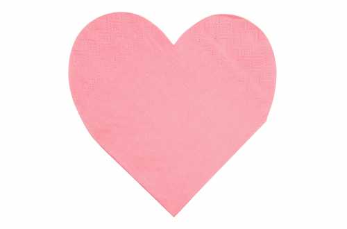 Serviettes coeur rose pastels