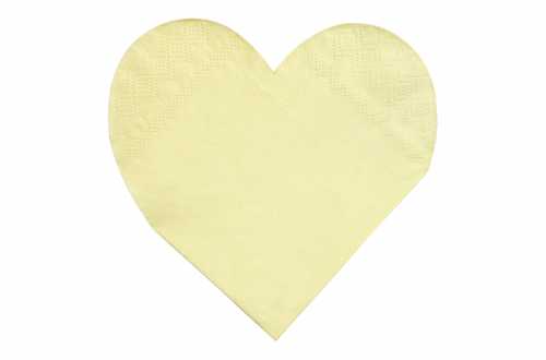 Serviettes coeur jaune pastels