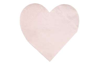 Serviettes coeur rose pastels