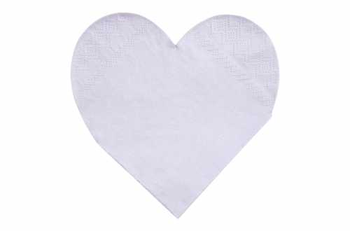 Serviettes coeur violet pastels