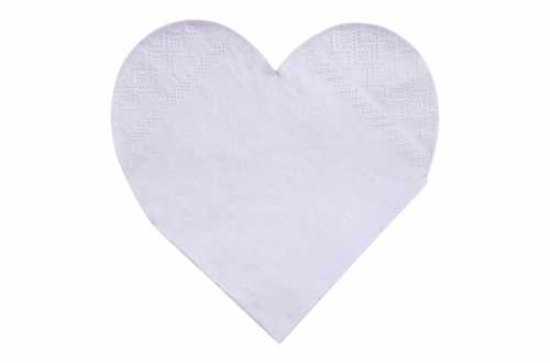 Serviettes coeur violet pastels