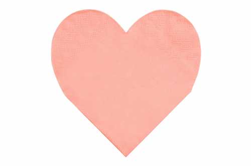 Serviettes coeur saumon pastels