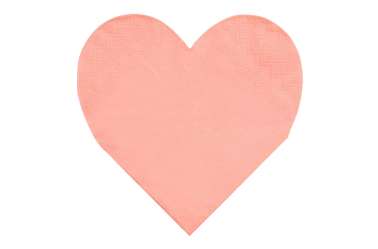 Serviettes coeur saumon pastels