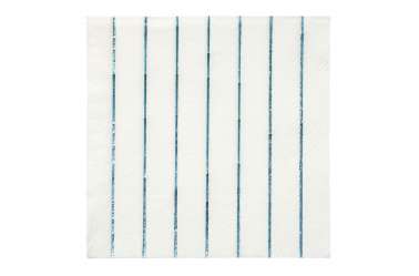 Petites serviettes rayures bleu holographique