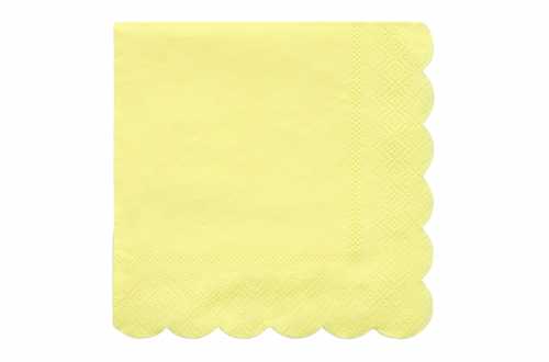 20 Petites serviettes jaunes pastels