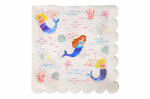 Grandes serviettes anniversaire sirène de mer