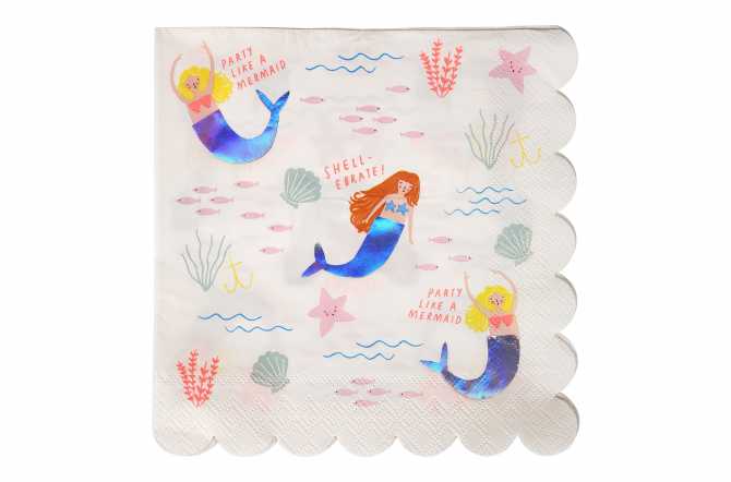 Grandes serviettes anniversaire sirène de mer