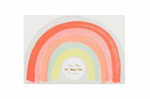 20 Grandes serviettes pastels - Arc-en-ciel
