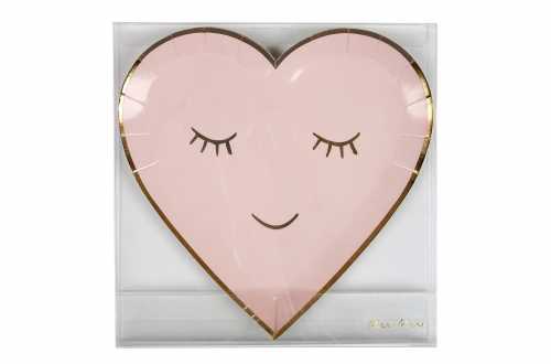 Assiettes coeur souriant pour deco de table