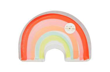 12 Grandes assiettes pastels - Arc-en-ciel