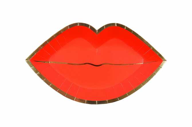 Grandes assiettes lèvres rouges