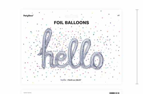 Ballon hello holographique - 72 x 45 cm