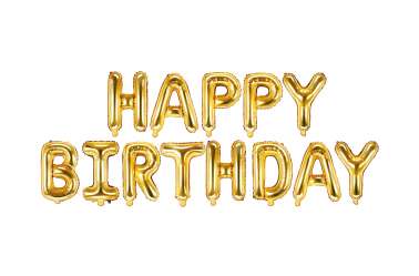 Ballon HAPPY BIRTHDAY doré - 340 x 35 cm