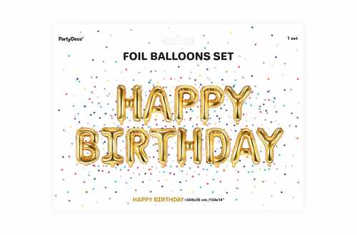 Ballon HAPPY BIRTHDAY doré - 340 x 35 cm