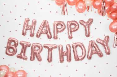 Ballon HAPPY BIRTHDAY rose - 340 x 35 cm