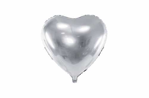 Ballon cœur argenté - 45 cm