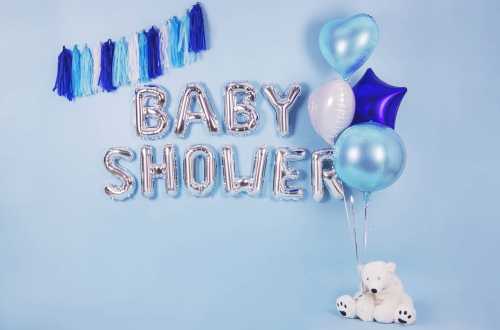 Ballon coeur bleu pour baby shower