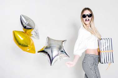 Ballon étoile argenté - 48 cm