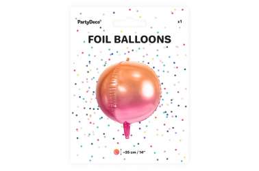 Ballon rond ombré rose et orange - 35 cm