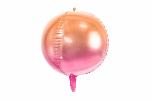 Ballon rond ombré rose et orange - 35 cm