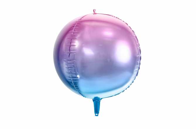 Ballon rond ombré violet et bleu - 35 cm