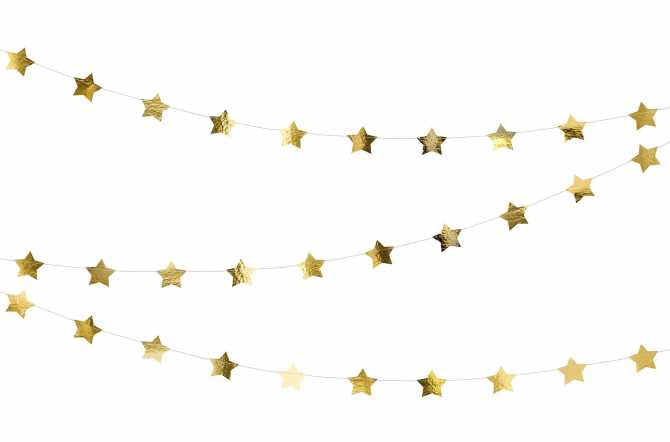 Guirlande étoile doré pour anniversaire
