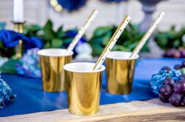 10 Pailles étoiles dorées 