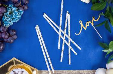 10 Pailles étoiles dorées 