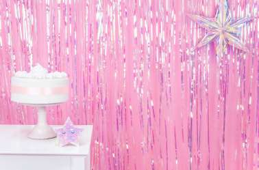 Rideau irrisé pour deco anniversaire princesse