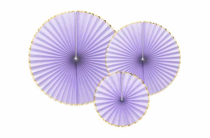 3 Rosaces décoratives violet pour anniversaire