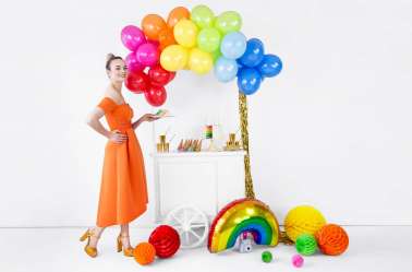 Boule alvéolées décoratives - rouge