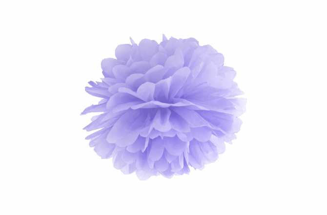 Pompon en papier de soie - violet pastel