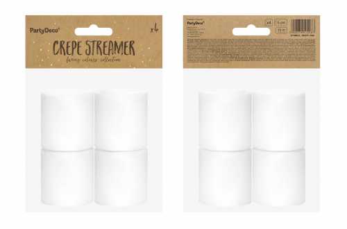 4 Rouleaux de papier crépon - blanc