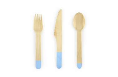 Couverts en bois bleu