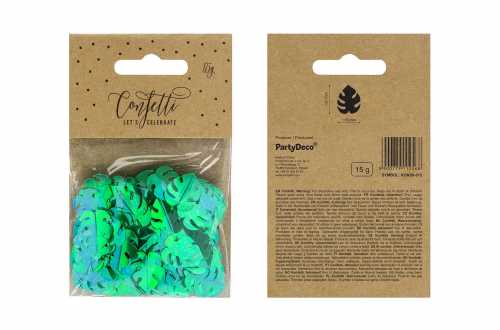 Confettis feuilles tropicales vertes