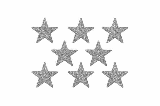 8 Confettis étoiles pailletés - argenté