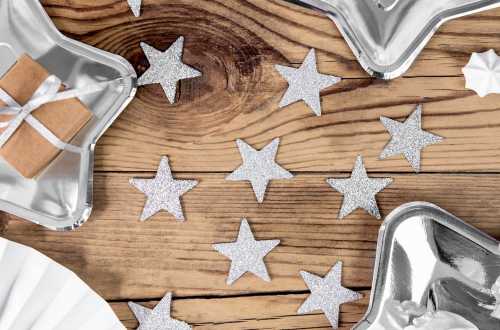 8 Confettis étoiles pailletés - argenté