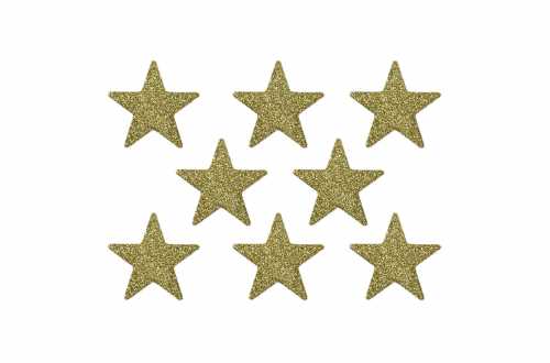 8 Confettis étoiles pailletés - doré