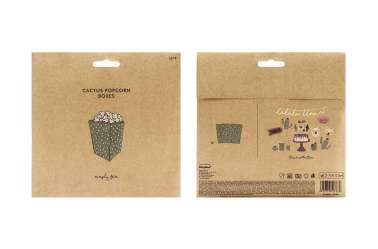 6 Boîtes de popcorn bleu pastel à pois dorés