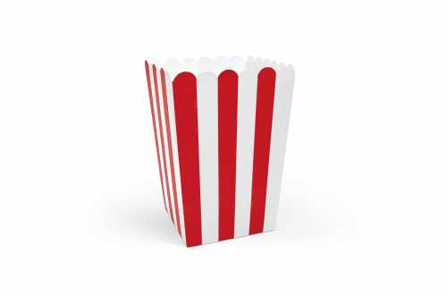 Boites de popcorn bandes rouges pour spectacle
