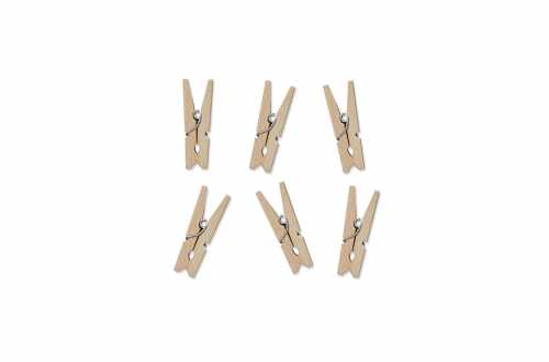 10 Mini pinces à linge en bois