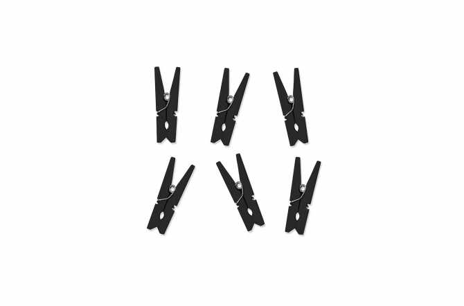 10 Mini pinces à linge en bois noir