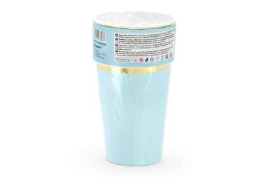 6 Gobelets bleu à bord doré