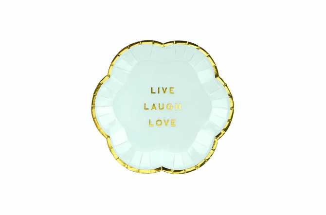 6 Minis assiettes bleu pastel - Live Laugh Love