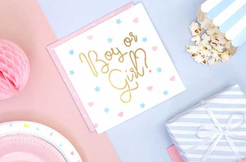 Serviettes fille ou garçon pour gender reveal